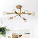 Plafonnier 6 Lumières Sputnik Semi-Encastré Luminaire pour Salon