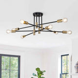 Plafonnier 6/8 Lumières Noir Sputnik Semi-Encastré