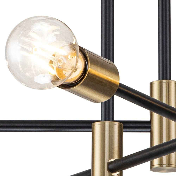 Plafonnier 6/8 Lumières Noir Sputnik Semi-Encastré