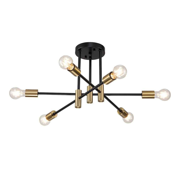 Plafonnier 6/8 Lumières Noir Sputnik Semi-Encastré