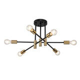 Plafonnier 6/8 Lumières Noir Sputnik Semi-Encastré