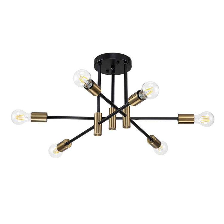 Plafonnier 6/8 Lumières Noir Sputnik Semi-Encastré