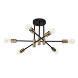 Plafonnier 6/8 Lumières Noir Sputnik Semi-Encastré