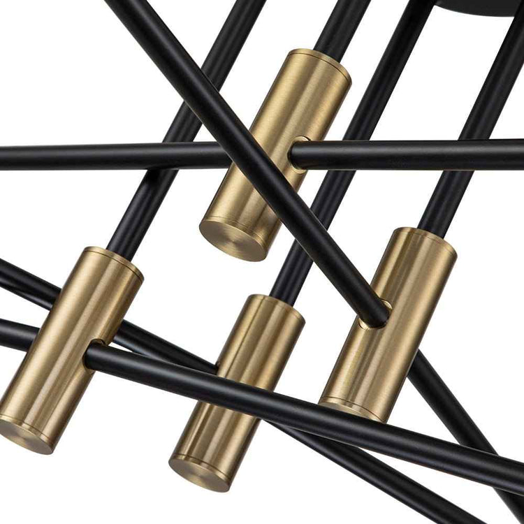 Plafonnier 6/8 Lumières Noir Sputnik Semi-Encastré