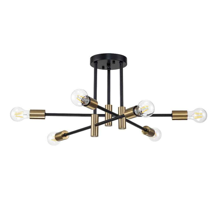 Plafonnier 6/8 Lumières Noir Sputnik Semi-Encastré
