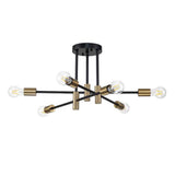 Plafonnier 6/8 Lumières Noir Sputnik Semi-Encastré