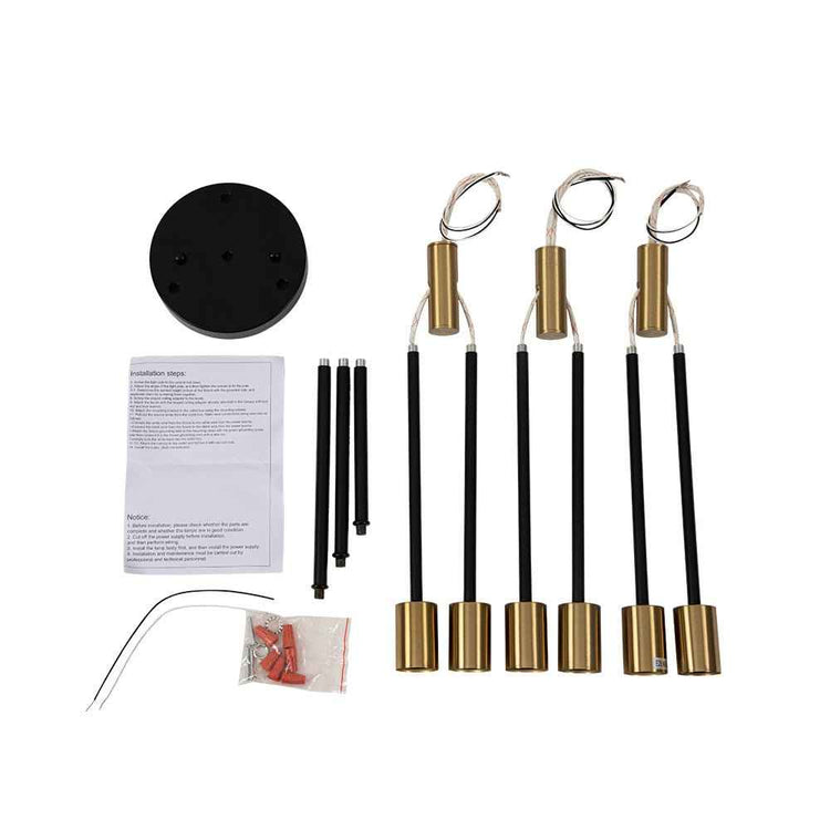 Plafonnier 6/8 Lumières Noir Sputnik Semi-Encastré