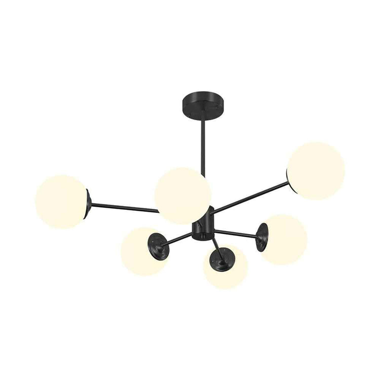 Lustre Verre Moderne 6/8/12 Lumières Opale Blanc Globe pour Salon