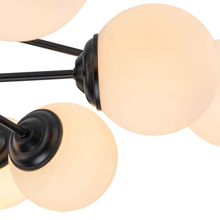 Lustre Verre Moderne 6/8/12 Lumières Opale Blanc Globe pour Salon