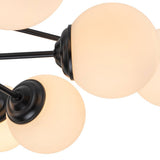 Lustre Verre Moderne 6/8/12 Lumières Opale Blanc Globe pour Salon