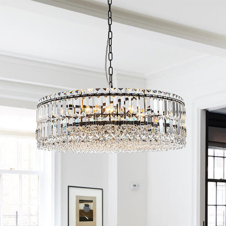 Lustre Cristal Verre 8/12 Lumières Suspension Cuisine pour Cuisine