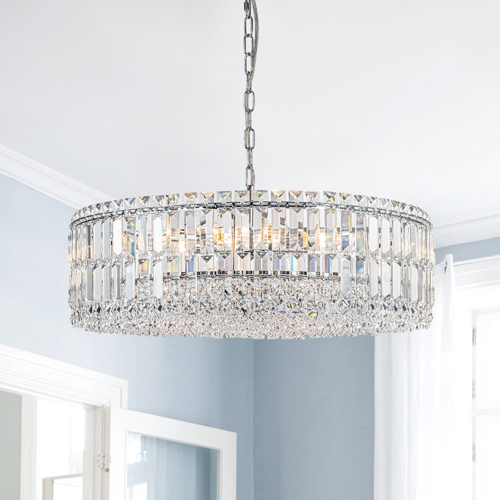 Lustre Cristal Verre 8/12 Lumières Suspension Cuisine pour Cuisine