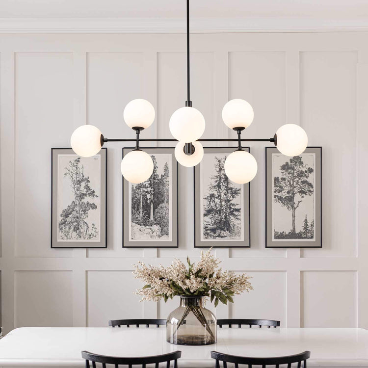 Lustre Salon Linéaire en Verre