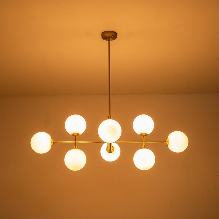 Lustre Salon Linéaire en Verre