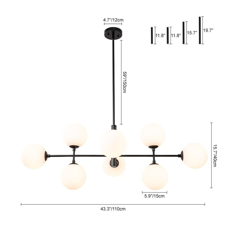 Lustre Salon Linéaire en Verre