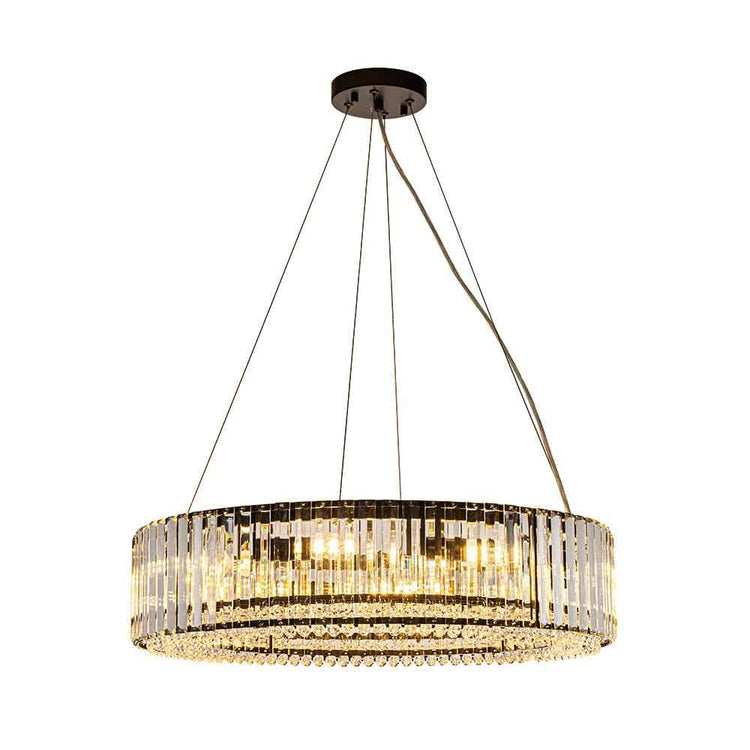 Lustre Cristal Moderne 8 Lumières Rond pour Salon