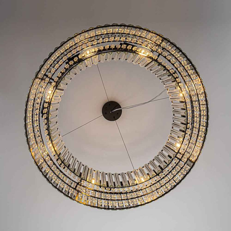 Lustre Cristal Moderne 8 Lumières Rond pour Salon