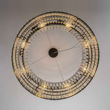 Lustre Cristal Moderne 8 Lumières Rond pour Salon