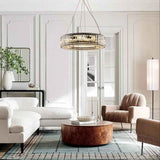 Lustre Cristal Moderne 8 Lumières Rond pour Salon