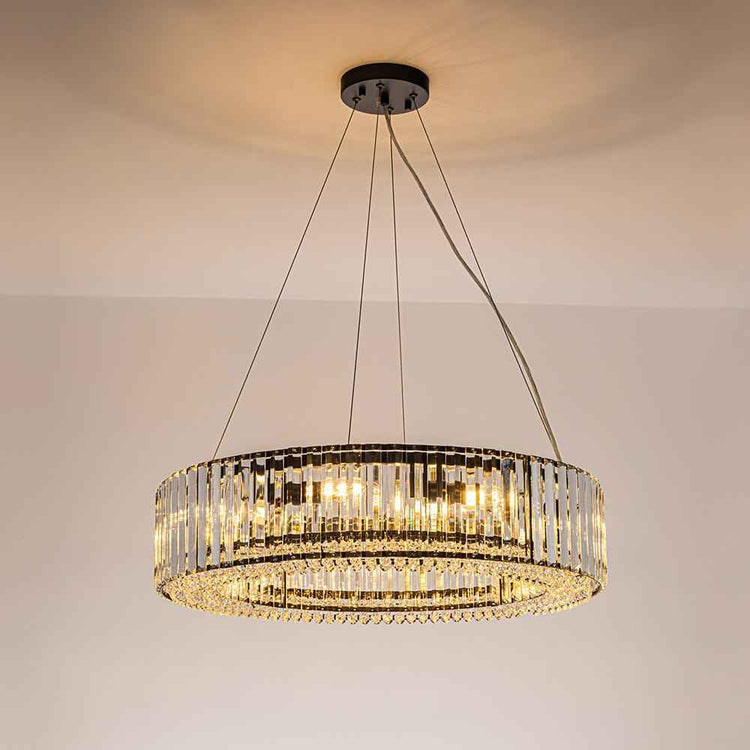 Lustre Cristal Moderne 8 Lumières Rond pour Salon