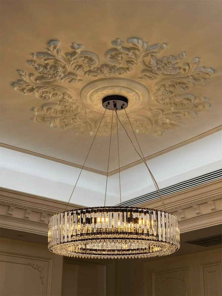 Lustre Cristal Moderne 8 Lumières Rond pour Salon