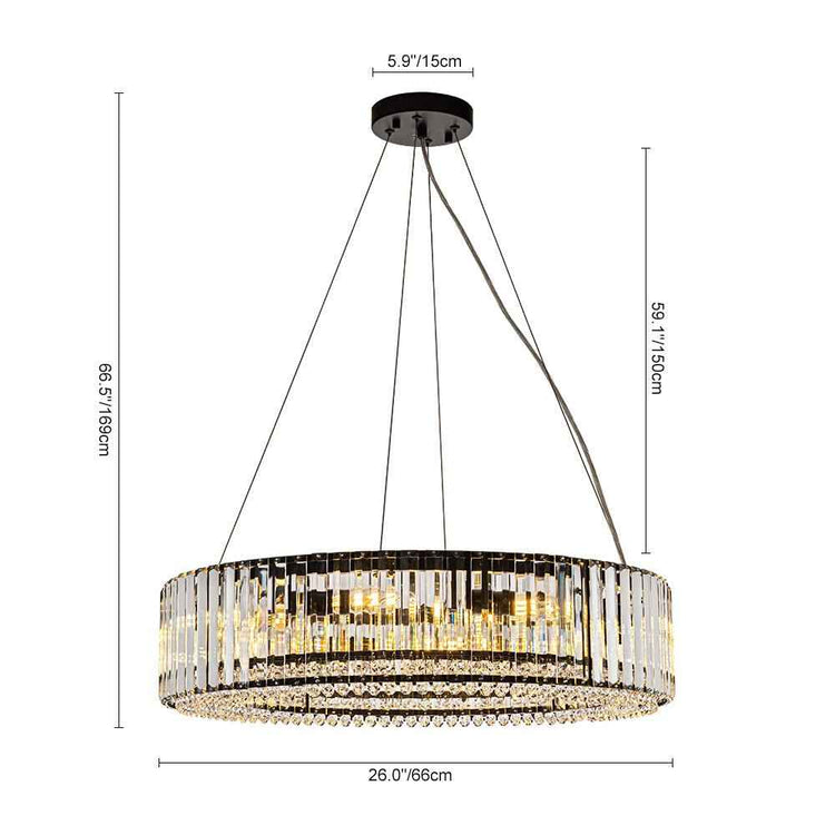 Lustre Cristal Moderne 8 Lumières Rond pour Salon