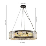 Lustre Cristal Moderne 8 Lumières Rond pour Salon