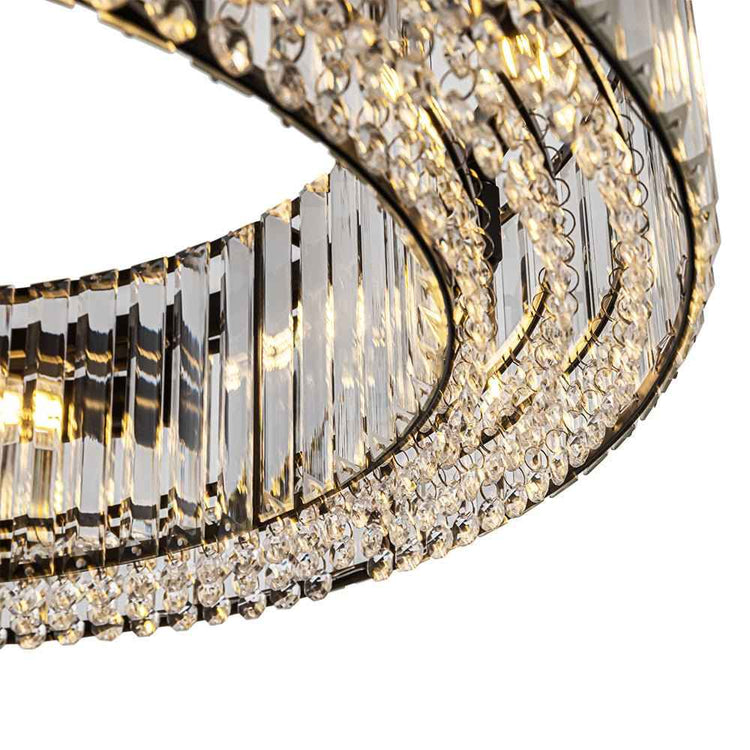 Lustre Cristal Moderne 8 Lumières Rond pour Salon