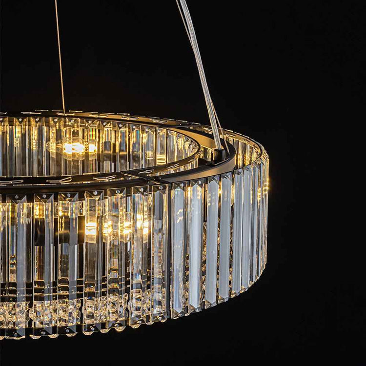 Lustre Cristal Moderne 8 Lumières Rond pour Salon