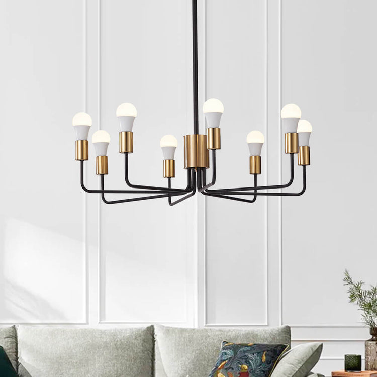 Lustre 8 Lumières Rustique Bougie Style pour Salon
