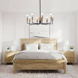 Lustre 8 Lumières Rustique Bougie Style pour Salon