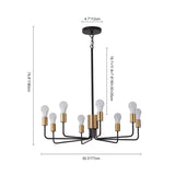 Lustre 8 Lumières Rustique Bougie Style pour Salon