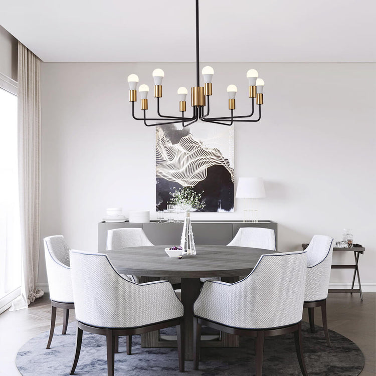 Lustre 8 Lumières Rustique Bougie Style pour Salon