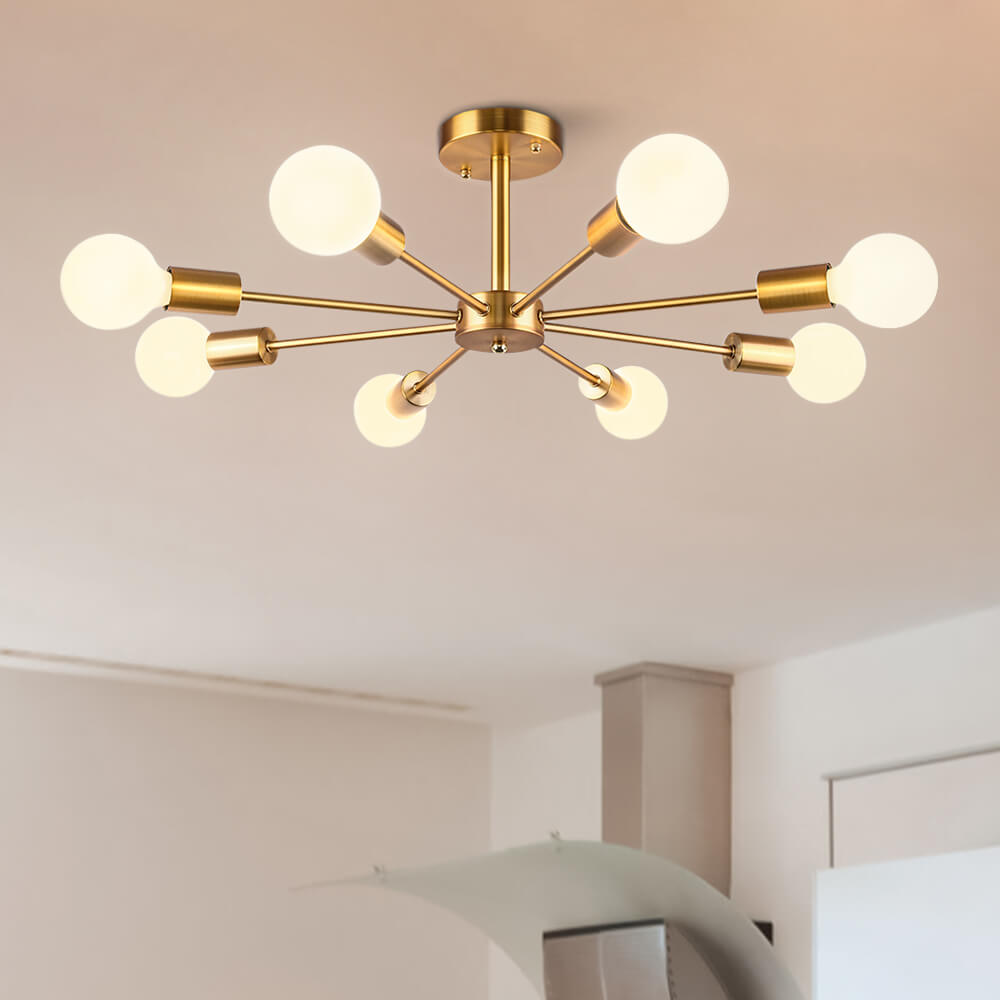 Plafonnier 8 Lumières Sputnik Semi-Encastré pour Cuisine