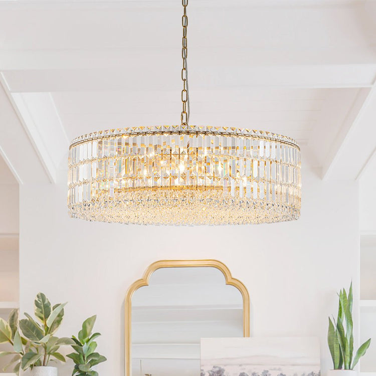 Lustre Cristal Verre 8/12 Lumières Suspension Cuisine pour Cuisine