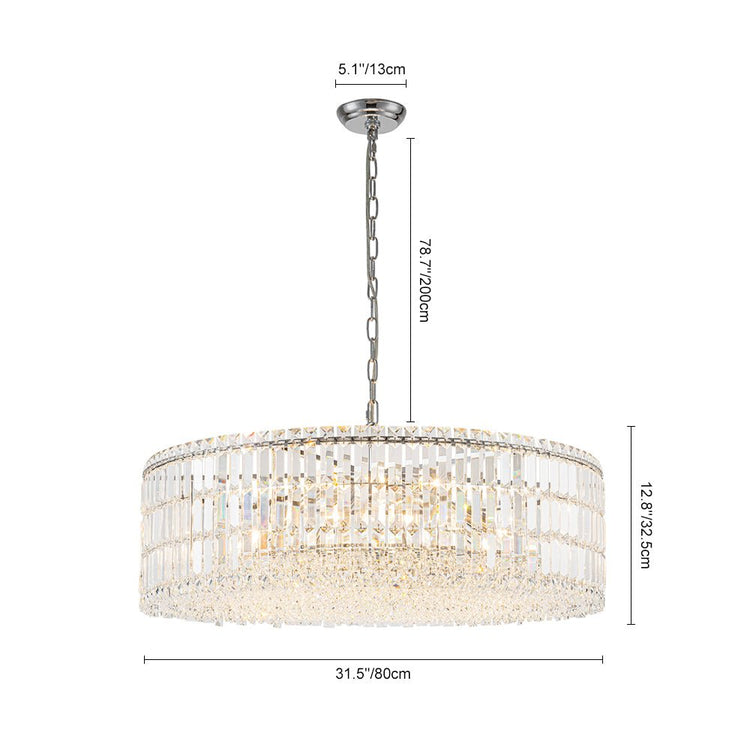 Lustre Cristal Verre 8/12 Lumières Suspension Cuisine pour Cuisine