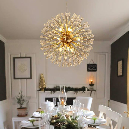 Lustre Cristal 9 Lumières Pissenlit pour Salon