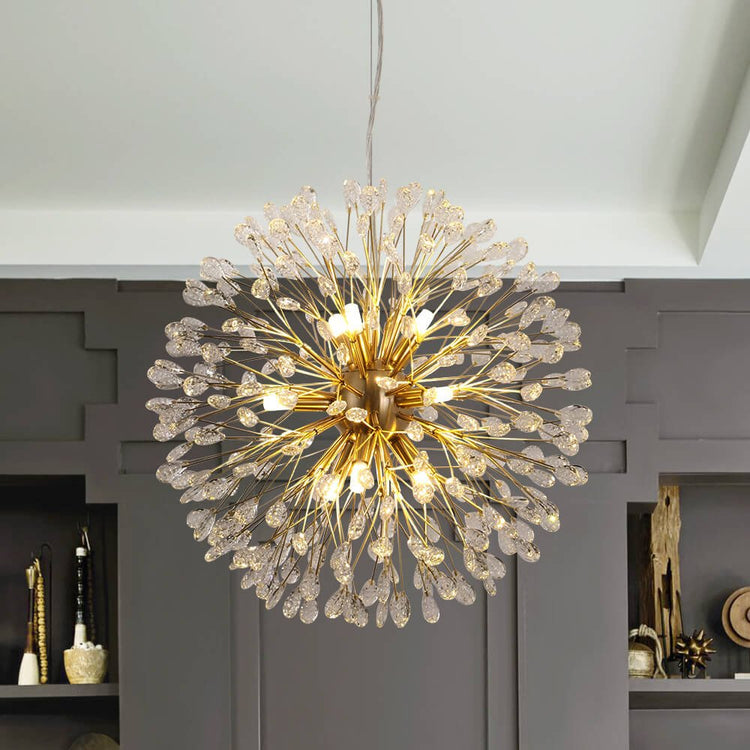 Lustre Cristal 9 Lumières Pissenlit pour Salon