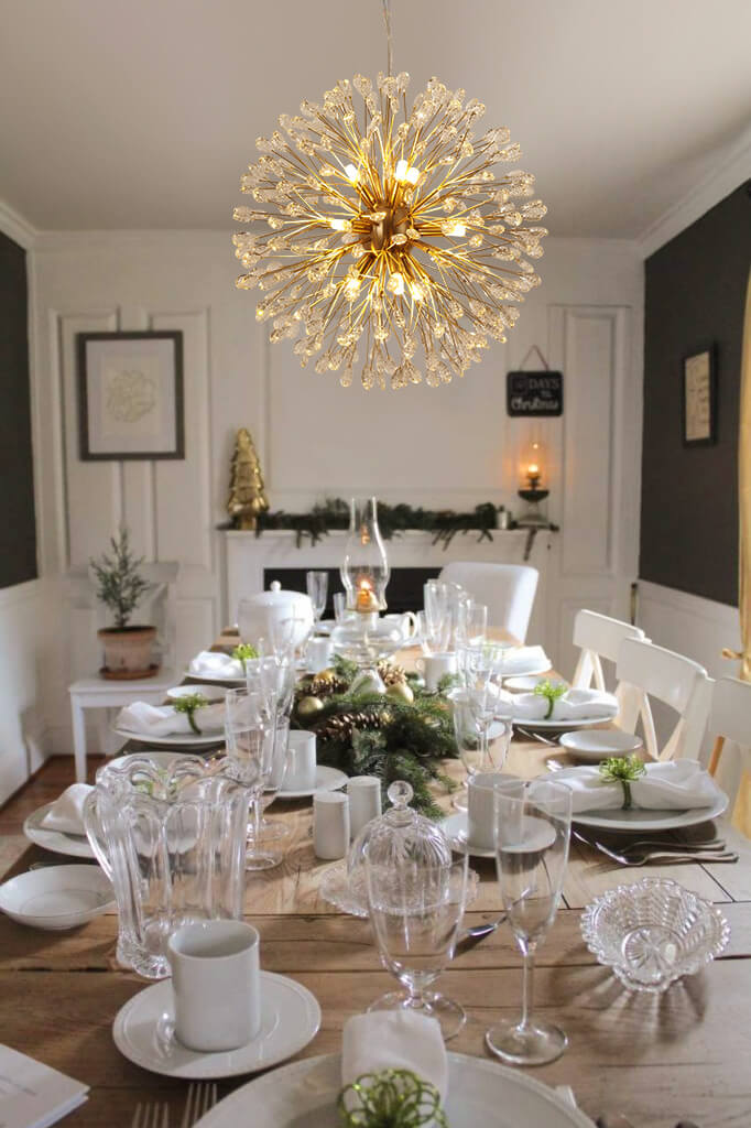 Lustre Cristal 9 Lumières Pissenlit pour Salon