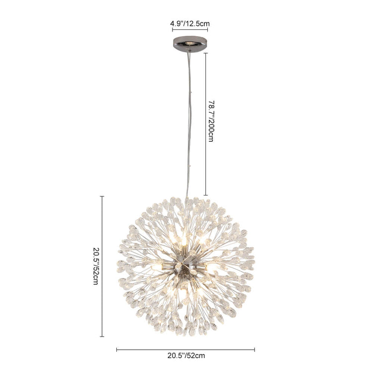 Lustre Cristal 9 Lumières Pissenlit pour Salon