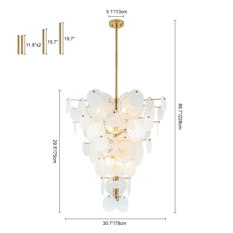Lustre Cuisine 12 Lumières en Verre