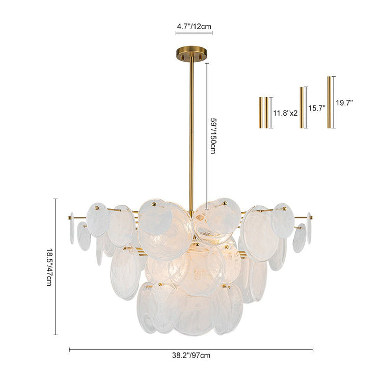 Lustre Cuisine 12 Lumières en Verre