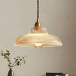 Suspension Verre Moderne Réglable Campagne Chic Strié Dôme pour Salle à Manger