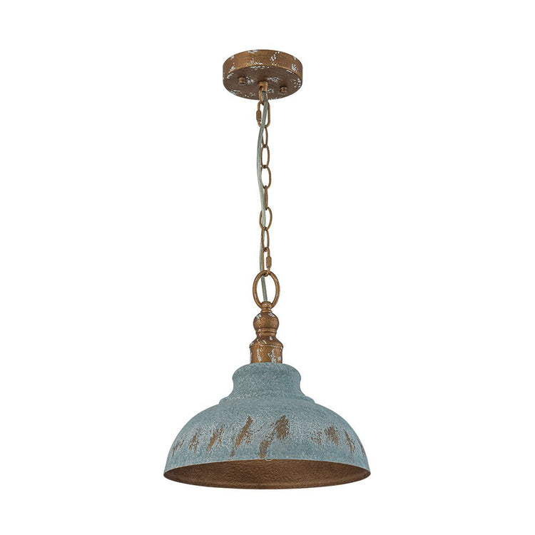 Suspension Salle à Manger Dôme en Métal Bleu 40 cm
