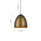 Suspension Salle à Manger en Laiton 30 cm
