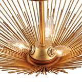 Lustre Salon Soleil en Métal Doré