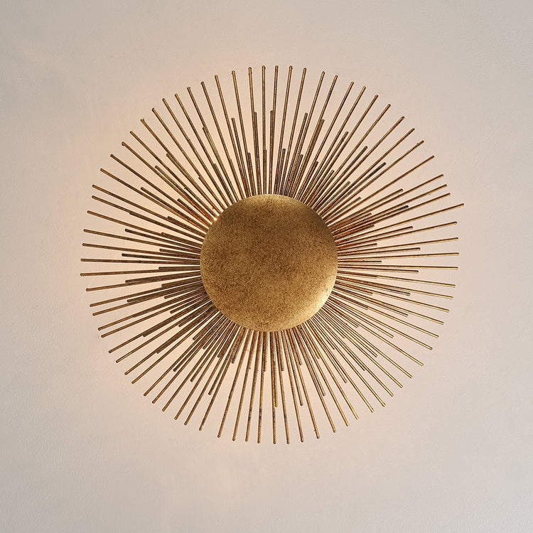Lustre Salon Soleil en Métal Doré