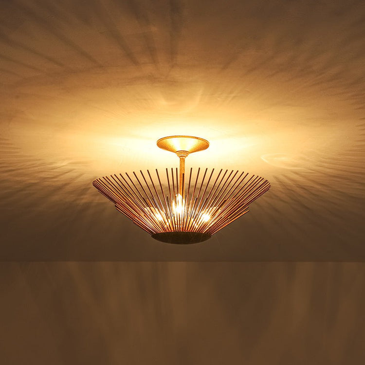 Lustre Salon Soleil en Métal Doré