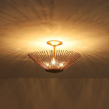 Lustre Salon Soleil en Métal Doré