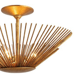 Lustre Salon Soleil en Métal Doré